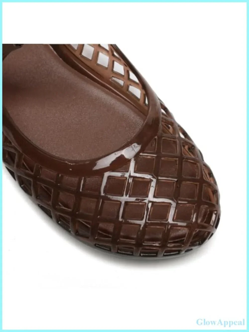 Jelly Mesh Flat Slide Sandals w/ Adjustable Buckle, Closed Toe, Breathable